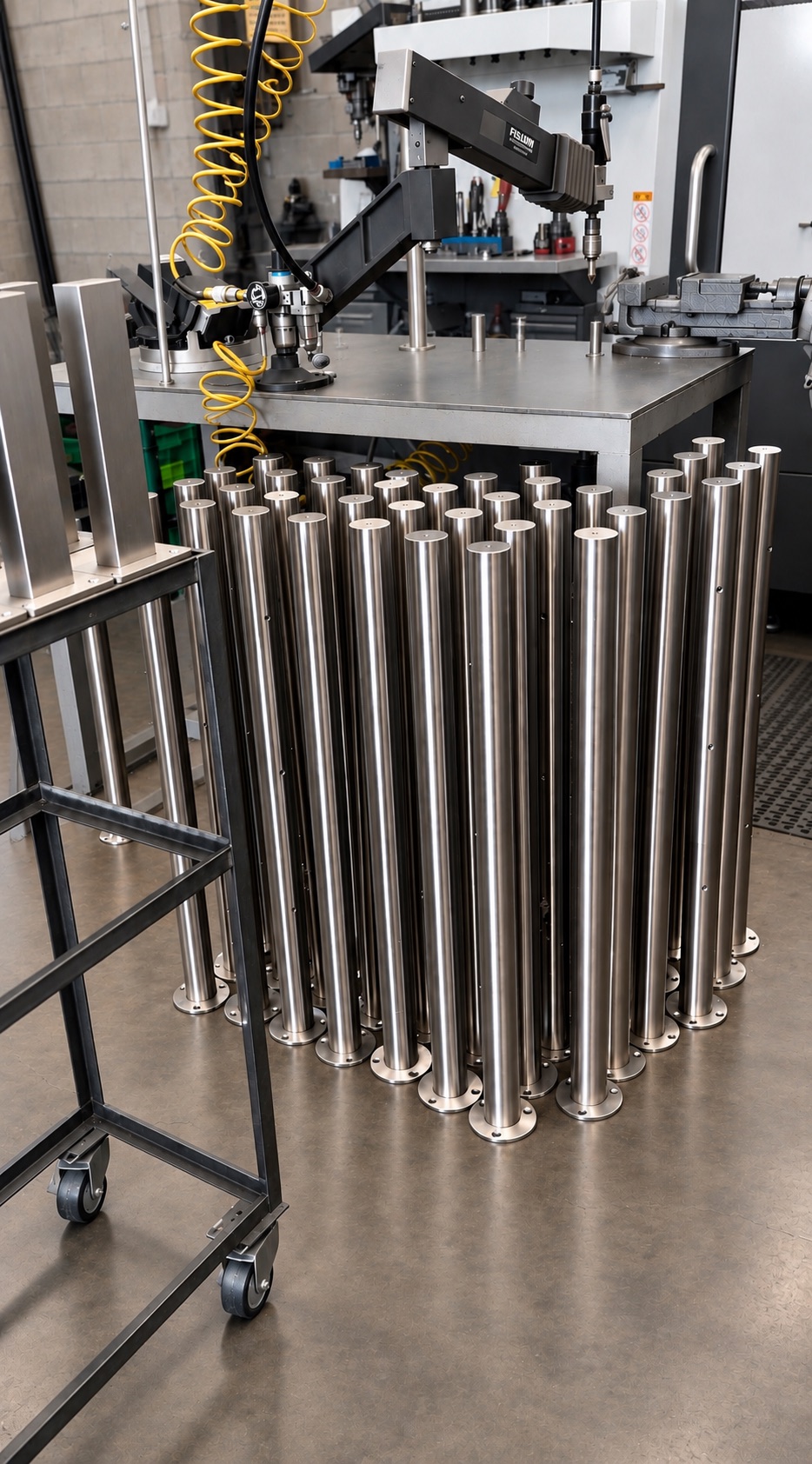 Producción de postes de acero inoxidable para sistemas de barandal